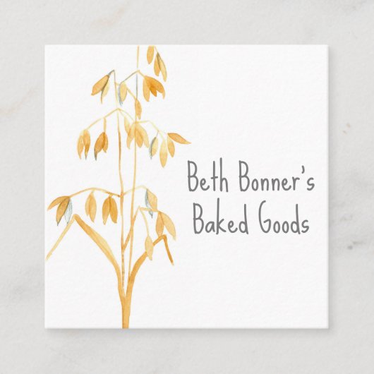 オーツグレインプラントグッズ焼いたベーカリー スクエア名刺 (正面)