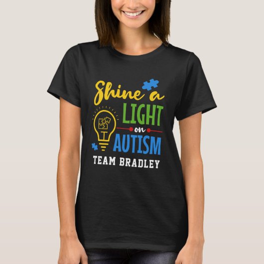 オーティズム啓発パーソナライズドチーム Tシャツ (正面)