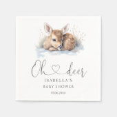 オーディアウィンターウッドランドベビーシャワー スタンダードカクテルナプキン (正面)