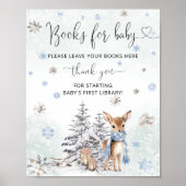 オーディアウィンターウッドランド男の赤ちゃんシャワーブック ポスター (正面)