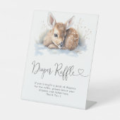 オーディアウィンターウッドランド赤ちゃんシャワーおむつラッフル 台座サイン (正面)