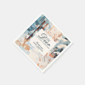 オーディアウィンターウッドランド雪の森の赤ちゃんシャワー スタンダードカクテルナプキン (角)