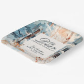 オーディアウィンターウッドランド雪の森の赤ちゃんシャワー ペーパープレート (傾斜あり)