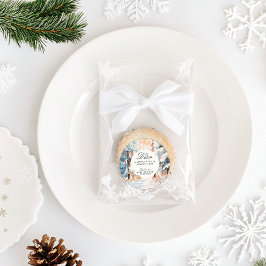 オーディアウィンターウッドランド雪の森の赤ちゃんシャワー ラウンドシール