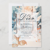 オーディアウィンターウッドランド雪の森の赤ちゃんシャワー 招待状 (正面)