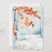 オーディアウィンターウッドランド雪の森の赤ちゃんシャワー 招待状 (裏面)