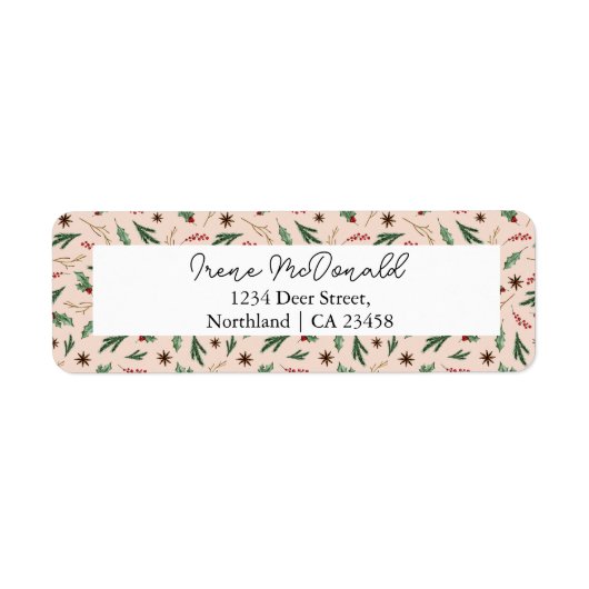 オーディアウィンターグリーンリークリーム差出人住所 ラベル (正面)