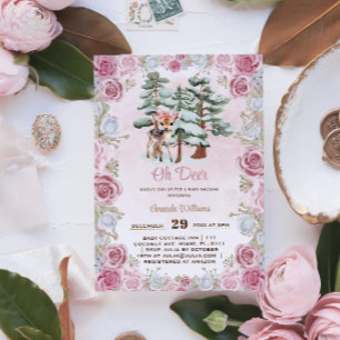 オーディアウィンターフローラベビーガールシャワー 招待状