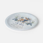 オーディアウィンターボーイブルーフローラベビーシャワー ペーパープレート (アングル)