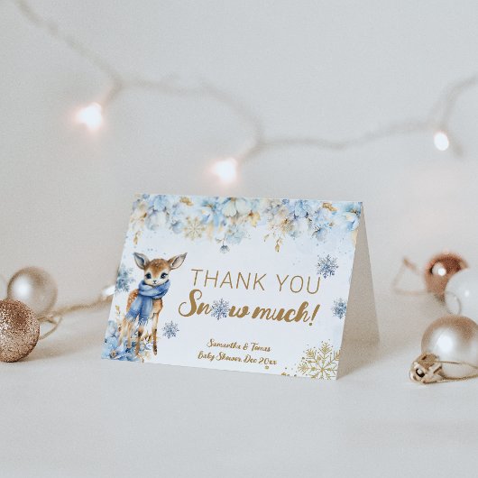 オーディアウィンター男の赤ちゃんシャワーおむつ サンキューカード