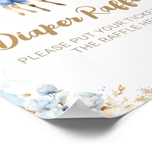 オーディアウィンター男の赤ちゃんシャワーおむつ ポスター (角)