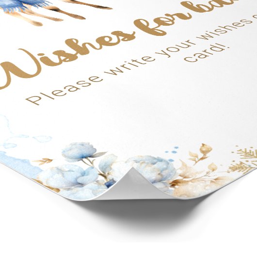 オーディアウィンター男の赤ちゃんシャワーウィッシュゲーム ポスター (角)