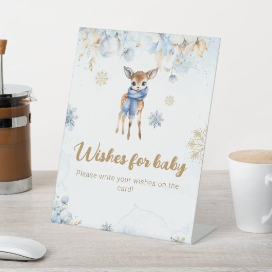 オーディアウィンター男の赤ちゃんシャワーウィッシュゲーム 台座サイン (インサイチュ)