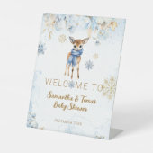 オーディアウィンター男の赤ちゃんシャワーウェルカム 台座サイン (正面)