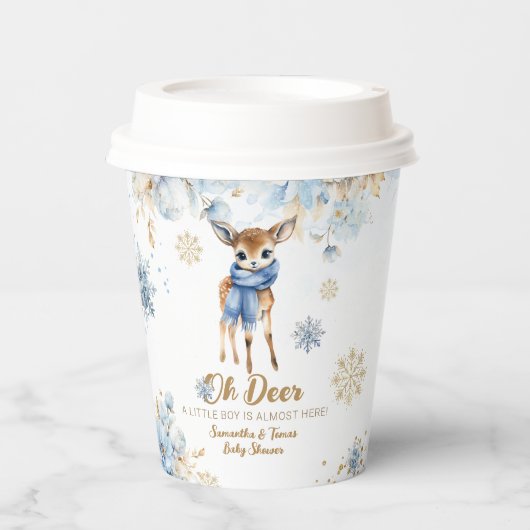 オーディアウィンター男の赤ちゃんシャワーウェルカム 紙コップ (正面)