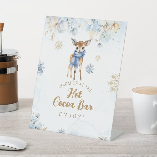 オーディアウィンター男の赤ちゃんシャワーココアバー 台座サイン (インサイチュ)