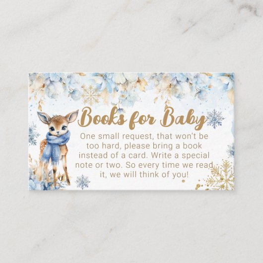 オーディアウィンター男の赤ちゃんシャワーブック エンクロージャーカード (正面)