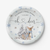 オーディアウィンター男の赤ちゃんシャワー紙プレート ペーパープレート (正面)