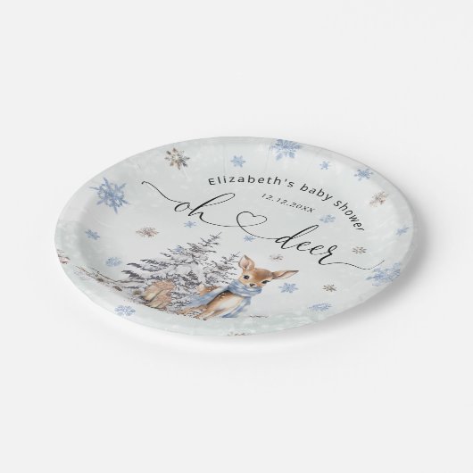 オーディアウィンター男の赤ちゃんシャワー紙プレート ペーパープレート (アングル)