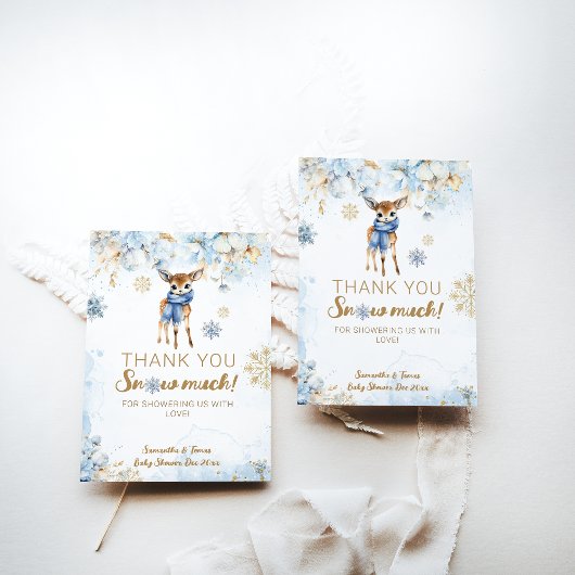 オーディアウィンター男の赤ちゃんシャワー サンキューカード