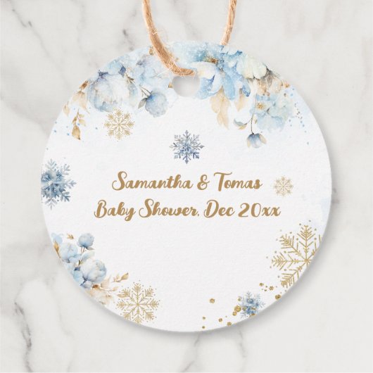 オーディアウィンター男の赤ちゃんシャワー フェイバータグ (裏面)