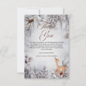 オーディアウィンター素朴フローラベビーシャワー サンキューカード (正面)