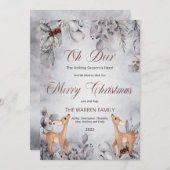 オーディアウィンター素朴フローラメリークリスマス シーズンカード (正面/裏面)
