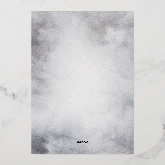 オーディアウィンター素朴フローラメリークリスマス 箔招待状 (裏面)