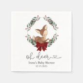 オーディアウィンター緑のベビーシャワー スタンダードカクテルナプキン (正面)