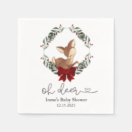 オーディアウィンター緑のベビーシャワー スタンダードカクテルナプキン