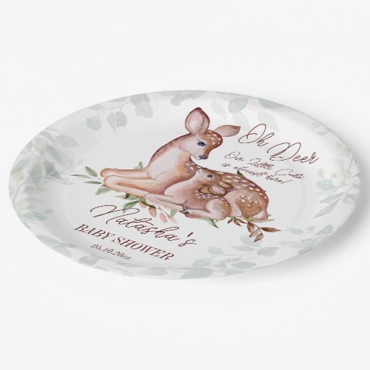 オーディアウッドランズベビーシャワー ペーパープレート (アングル)