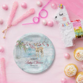 オーディアウッドランドアニマルズウィンターボーイ赤ちゃんシャワー ペーパープレート (パーティー)