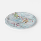 オーディアウッドランドアニマルズウィンターボーイ赤ちゃんシャワー ペーパープレート (アングル)