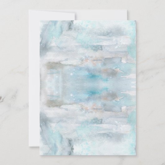 オーディアウッドランドアニマルズウィンターボーイ赤ちゃんシャワー 招待状 (裏面)