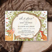 オーディアウッドランドベイビーシャワーフォレスト動物 招待状