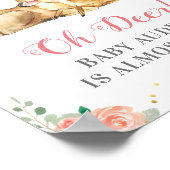 オーディアウッドランドベビーガールシャワーピーチフローラ ポスター (角)