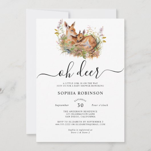 オーディアウッドランドベビーシャワー 招待状 (正面)