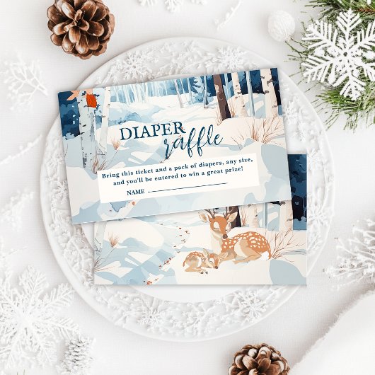 オーディアウッドランド冬おむつラッフルベビーシャワー エンクロージャーカード