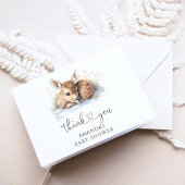 オーディアウッドランド冬の赤ちゃんシャワー サンキューカード