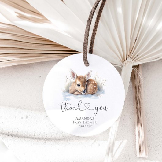 オーディアウッドランド冬の赤ちゃんシャワー フェイバータグ