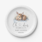 オーディアウッドランド冬の赤ちゃんシャワー ペーパープレート (正面)