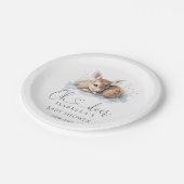 オーディアウッドランド冬の赤ちゃんシャワー ペーパープレート (アングル)