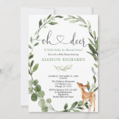 オーディアウッドランド男女兼用の赤ちゃんシャワー 招待状 (正面)