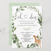 オーディアウッドランド男女兼用の赤ちゃんシャワー 招待状 (正面/裏面)