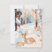 オーディアウッドランド雪サンキュー多くの赤ちゃんシャワー サンキューカード (裏面)