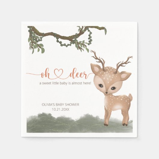 オーディアウッドラ男女兼用ンドベイビーシャワー スタンダードカクテルナプキン (正面)