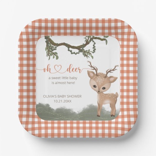 オーディアウッドラ男女兼用ンドベイビーシャワー ペーパープレート (正面)