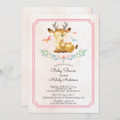 オーディアガールズベビーシャワーベビー招待状 招待状 (正面/裏面)
