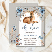 オーディアキュートな森の素朴な花模様赤ちゃんシャワー 招待状