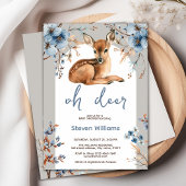 オーディアキュートな森の素朴な花模様赤ちゃんシャワー 招待状